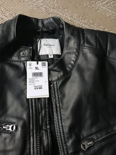 Chaqueta de cuero pepe jeans negra para hombre - miniatura 2