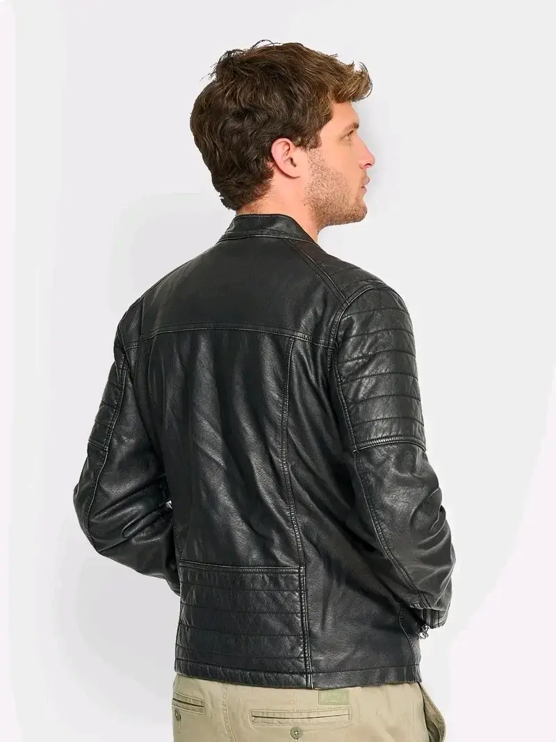 Chaqueta de cuero pepe jeans negra para hombre - 4