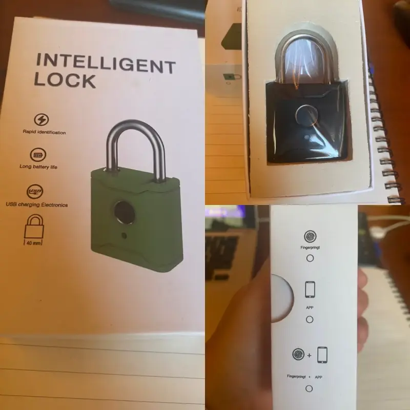 Candado inteligente con huella dactilar y carga USB