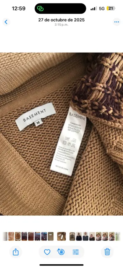 Cardigan de lana Basement talla M - miniatura 4