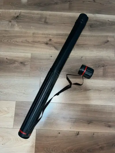 Tubo porta planos ajustable negro con correa - miniatura 2