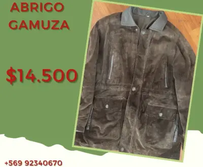 Abrigo de gamuza marrón para hombre - miniatura 1