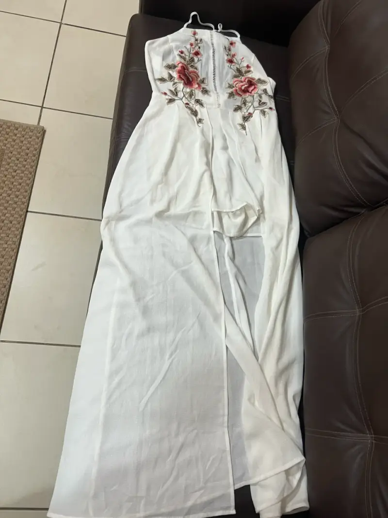 Zapatos gacel N•38 blanco y vestido blanco L - 4