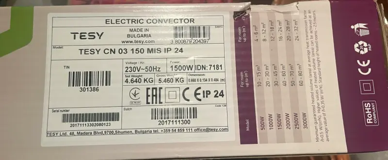 Calefactor Electrico Tesy 1500W I NUEVO - 3