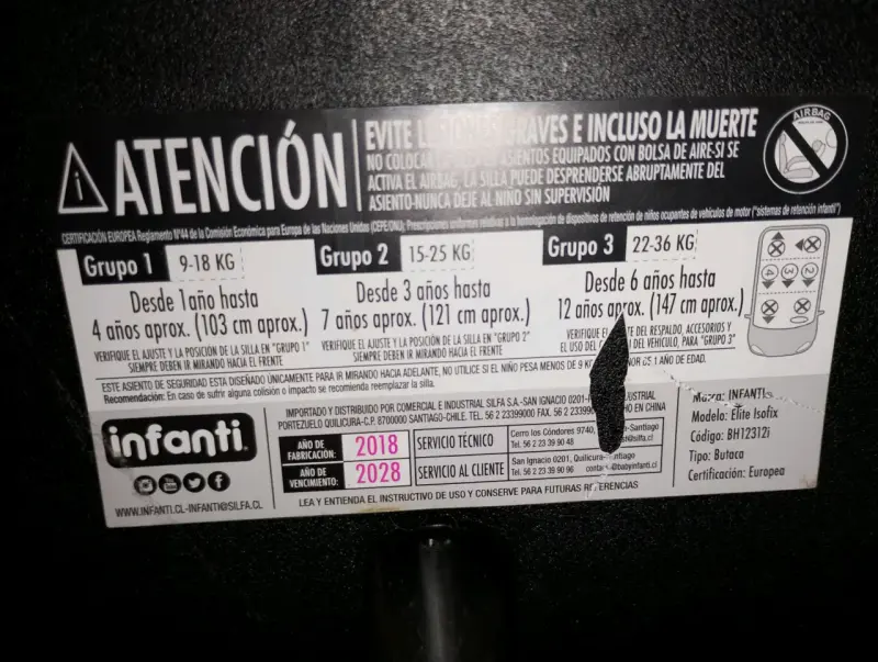 Silla de auto para bebé Infanti roja - 6