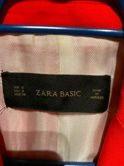 Blazer rojo de mujer Zara Basic elegante - miniatura 3