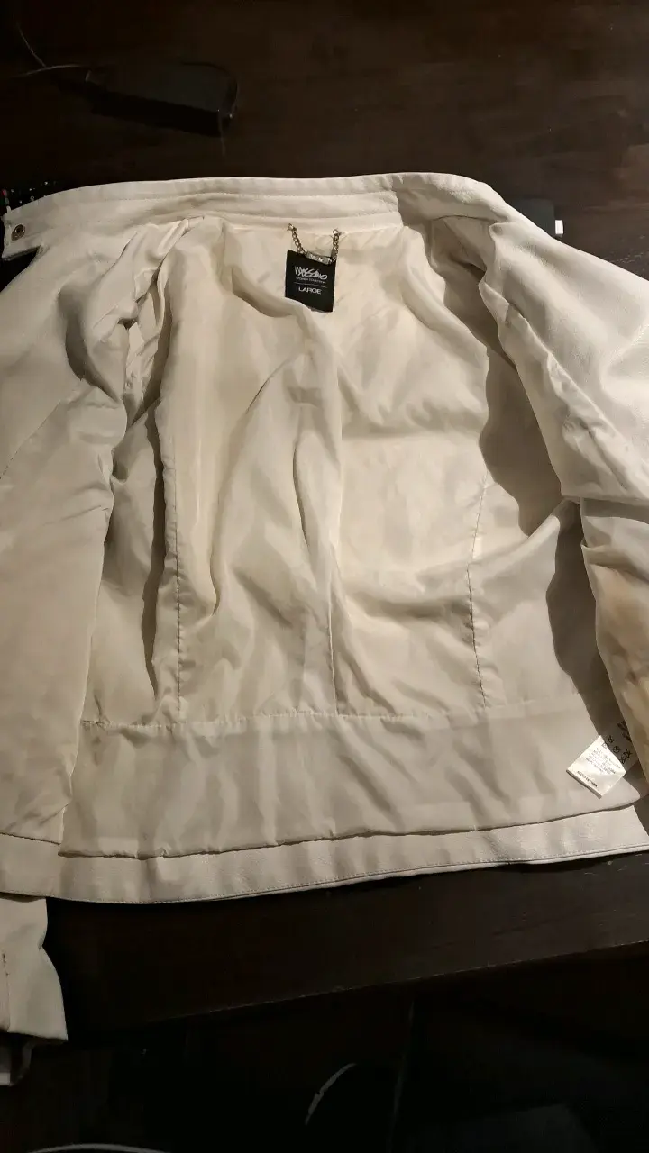 Chaqueta de cuero sintético blanca para mujer - 2