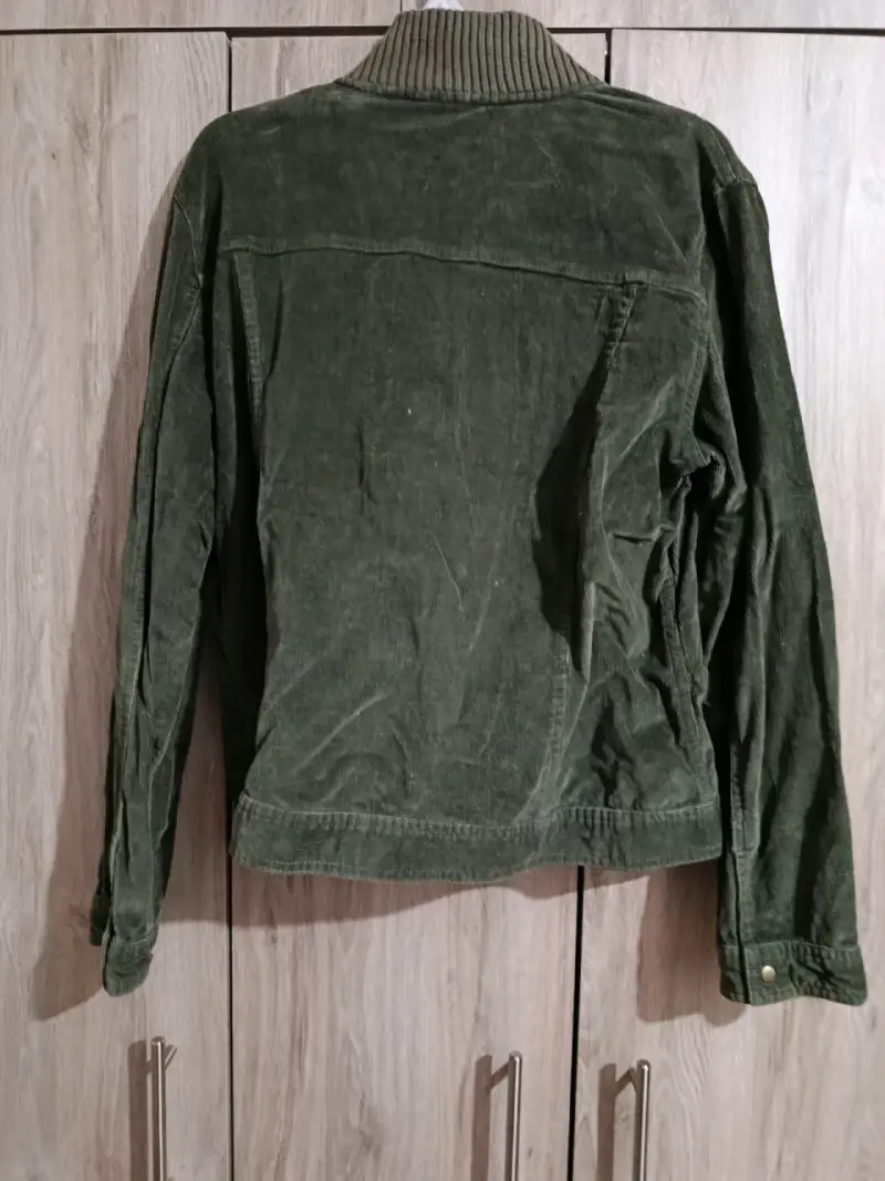 Chaqueta verde olivo, cotele, talla M/L - 2