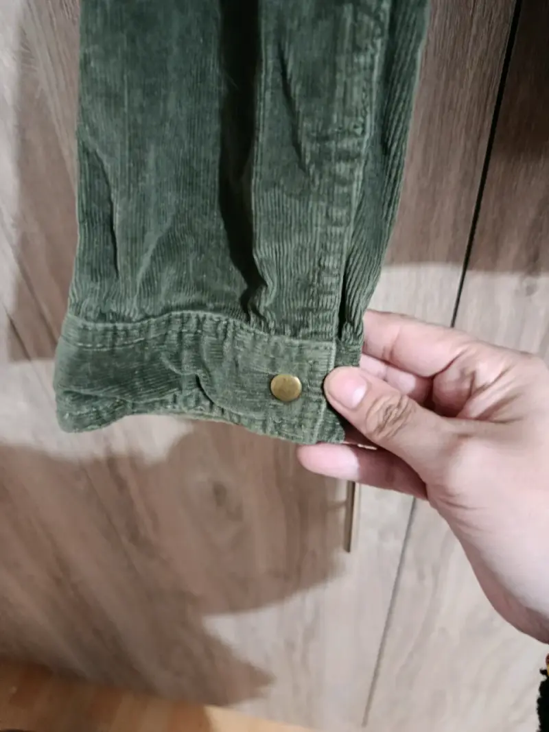 Chaqueta verde olivo, cotele, talla M/L - 3