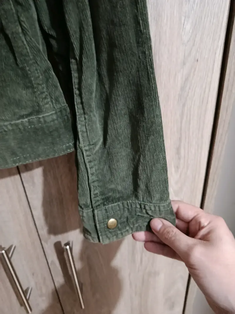 Chaqueta verde olivo, cotele, talla M/L - 4