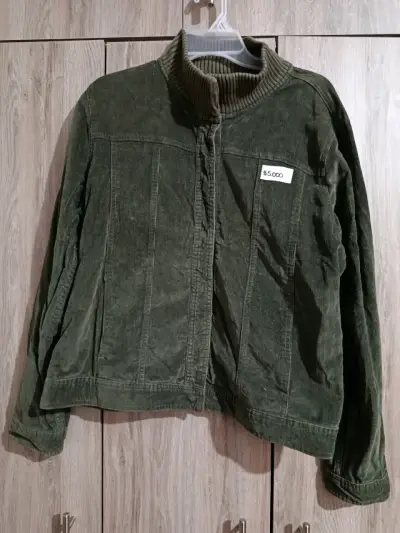 Chaqueta verde olivo, cotele, talla M/L - miniatura 6