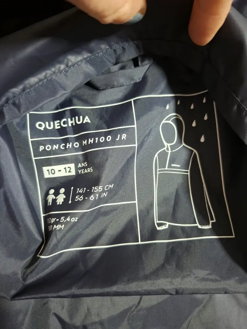 Poncho impermeable Quechua MH100 JR para niños - 1