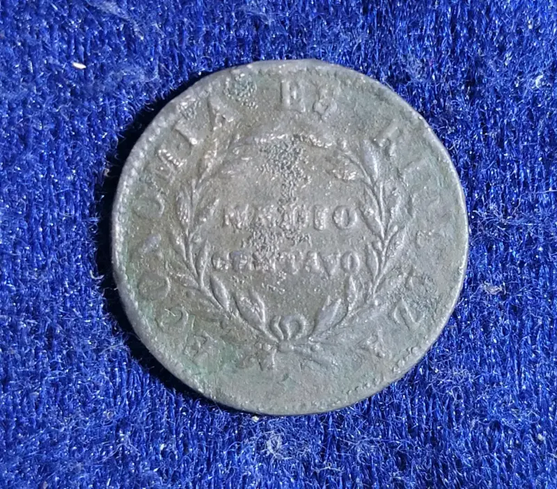 Medio centavo 1853 chile cobre - 1
