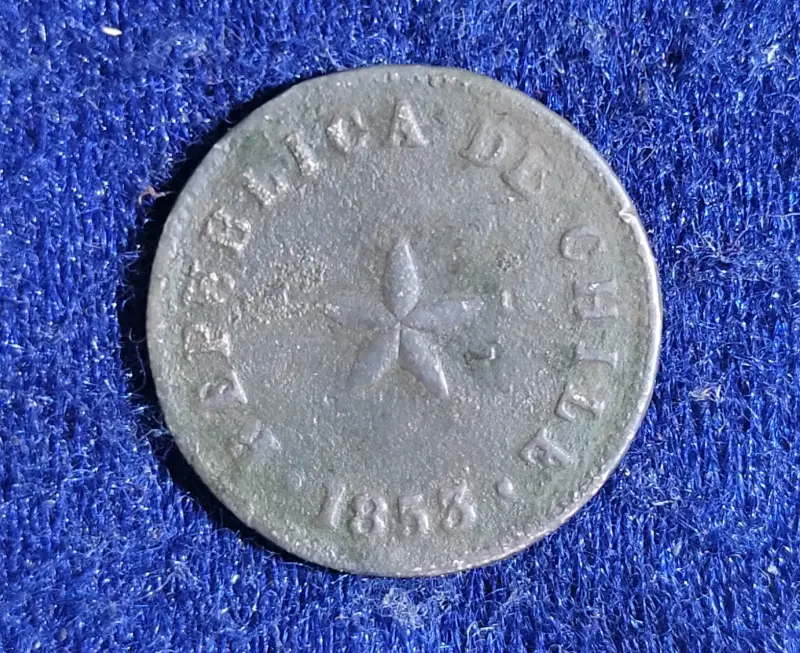 Medio centavo 1853 chile cobre - 2