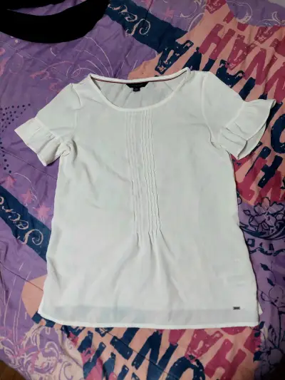 Blusa blanca de mujer tommy hiliger - miniatura 1