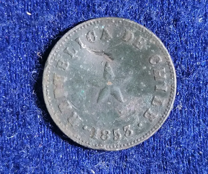medio centavo 1853 cobre - 2