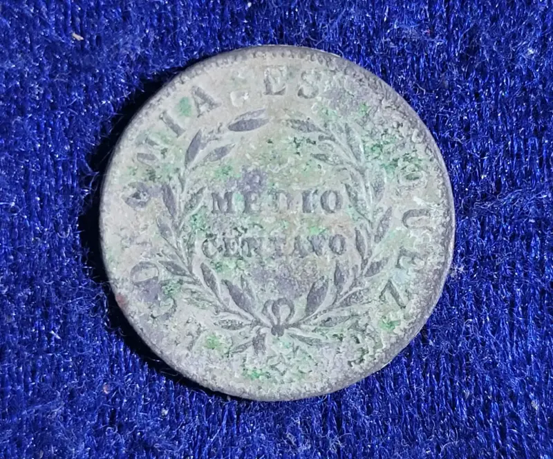 Medio Centavo 1853 Chile cobre - 1