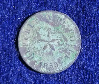 Medio Centavo 1853 Chile cobre - miniatura 2