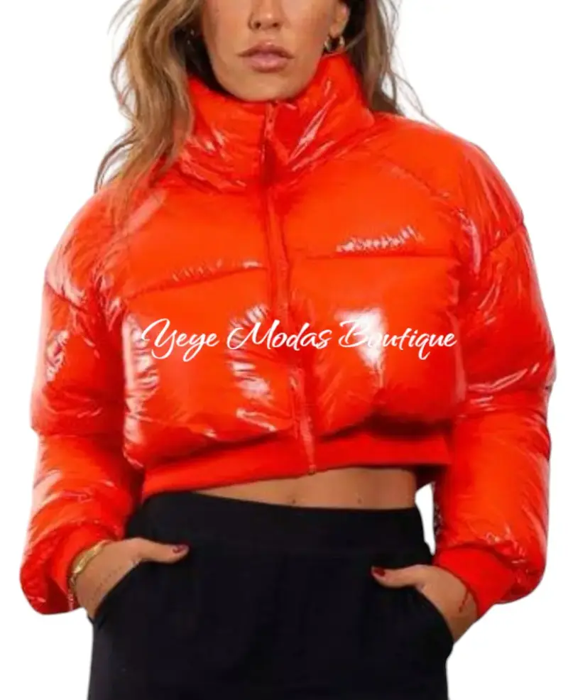 Chaqueta Puffer Roja Mujer Estilo Moderno