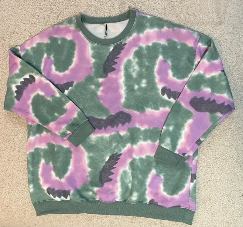 Polerón tie-dye verde y morado unisex - 2