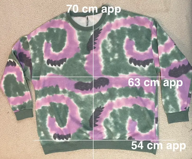 Polerón tie-dye verde y morado unisex - 3