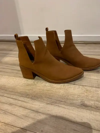Botines de cuero marrón para mujer - miniatura 1