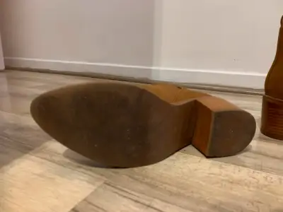 Botines de cuero marrón para mujer - miniatura 3