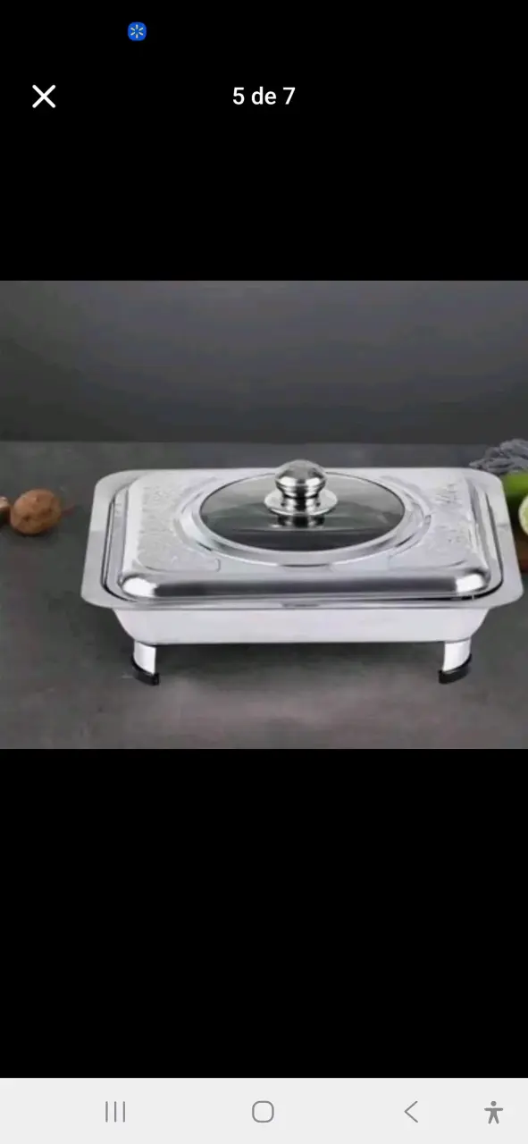 Chafing dish de acero inoxidable con tapa de vidrio - 1