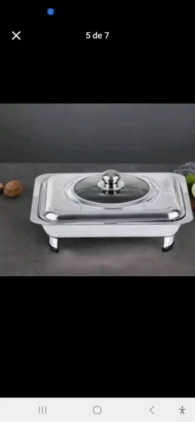 Chafing dish de acero inoxidable con tapa de vidrio - miniatura 1