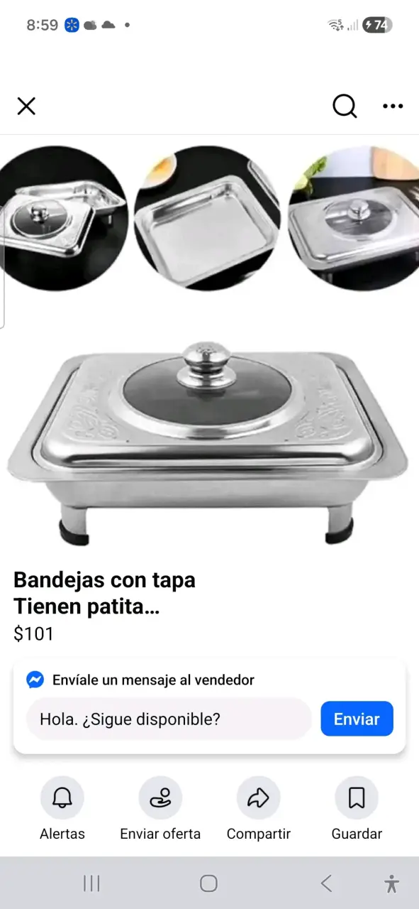 Chafing dish de acero inoxidable con tapa de vidrio - 2