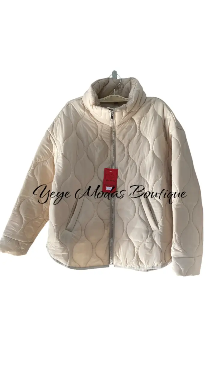 Chaqueta acolchada beige para mujer