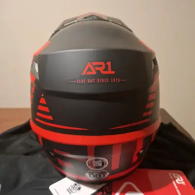 Casco motocross Answer AR1 negro y rojo - miniatura 4