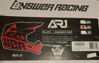 Casco motocross Answer AR1 negro y rojo - miniatura 5