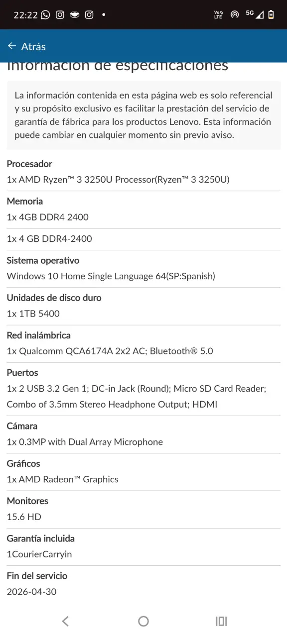 Laptop Lenovo Ideapad 3 con un teclado salido - 3
