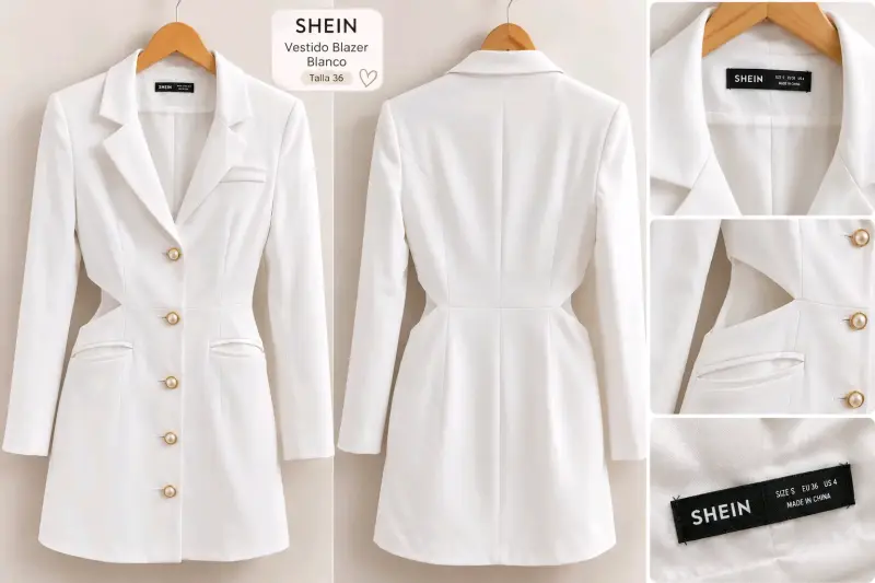 Vestido blazer blanco Shein talla 36