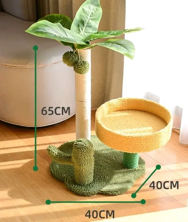 Árbol rascador para gatos con diseño tropical - 2