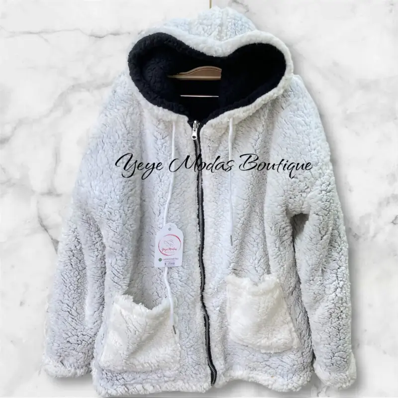 Chaqueta de polar con capucha para mujer reversibl - 1