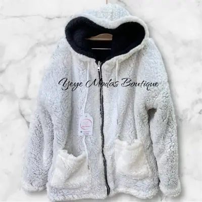 Chaqueta de polar con capucha para mujer reversibl - miniatura 1