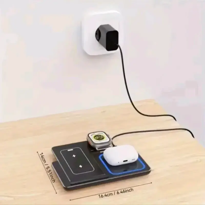 Cargador inalámbrico 3 en 1 para iPhone y Android - 2
