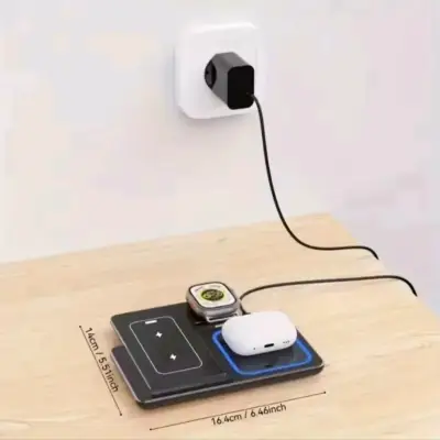 Cargador inalámbrico 3 en 1 para iPhone y Android - miniatura 2