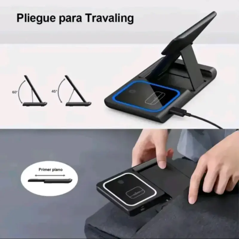 Cargador inalámbrico 3 en 1 para iPhone y Android - 3