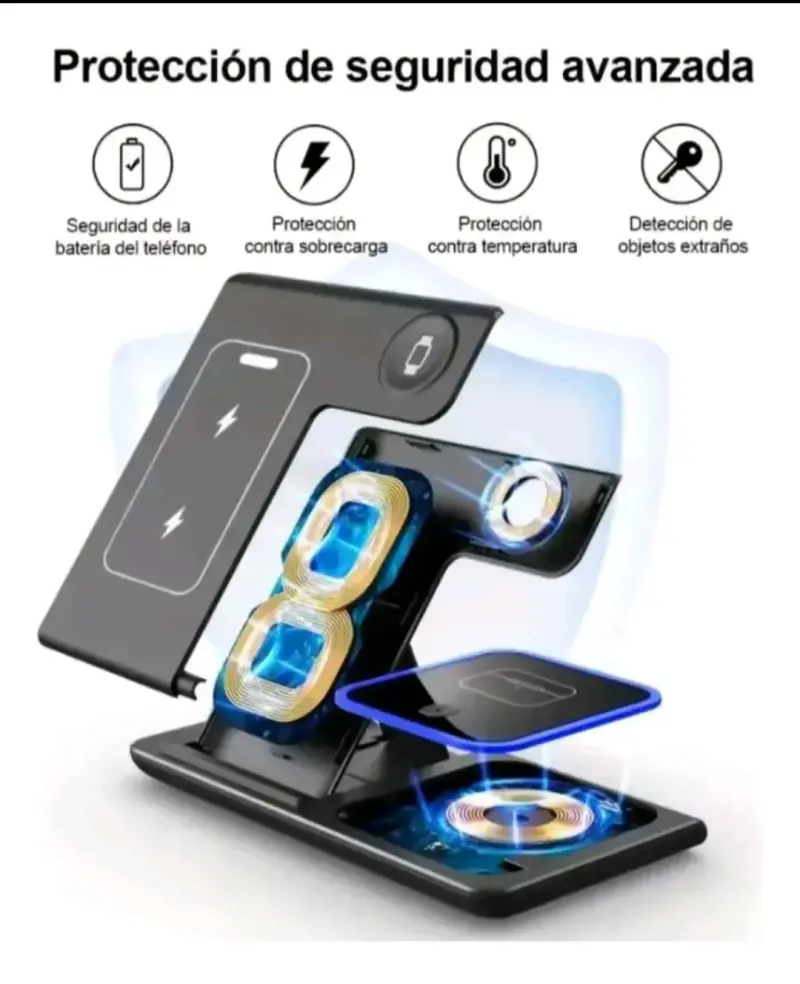 Cargador inalámbrico 3 en 1 para iPhone y Android - 5