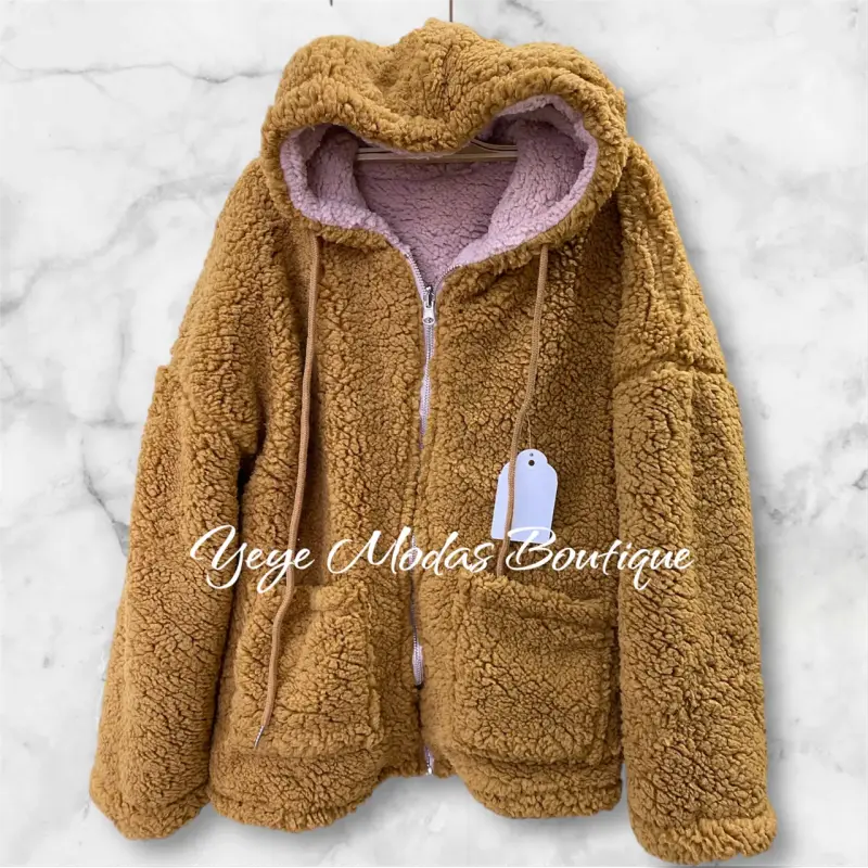 Chaqueta de Peluche con Capucha para Mujer reversi - 2
