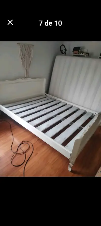Cama matrimonial de madera rauli normando - miniatura 1