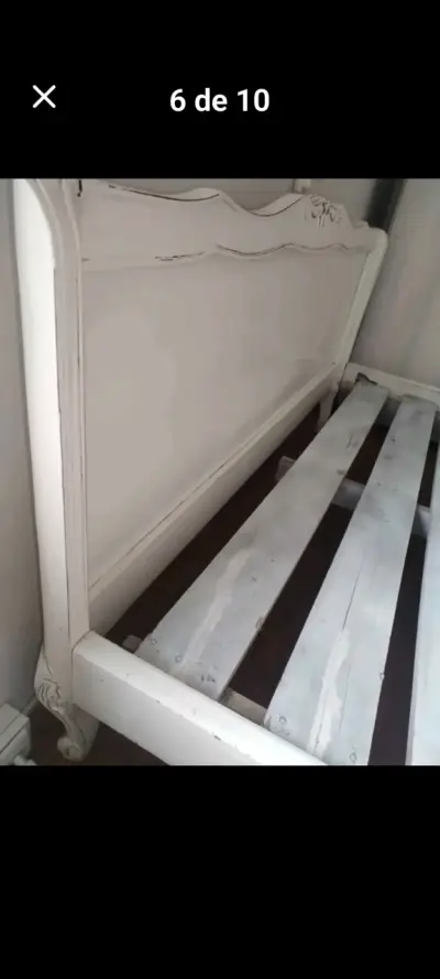 Cama matrimonial de madera rauli normando - miniatura 2