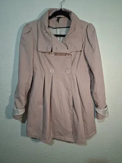 Abrigo beige con doble botonadura Alaniz talla 40 - miniatura 1