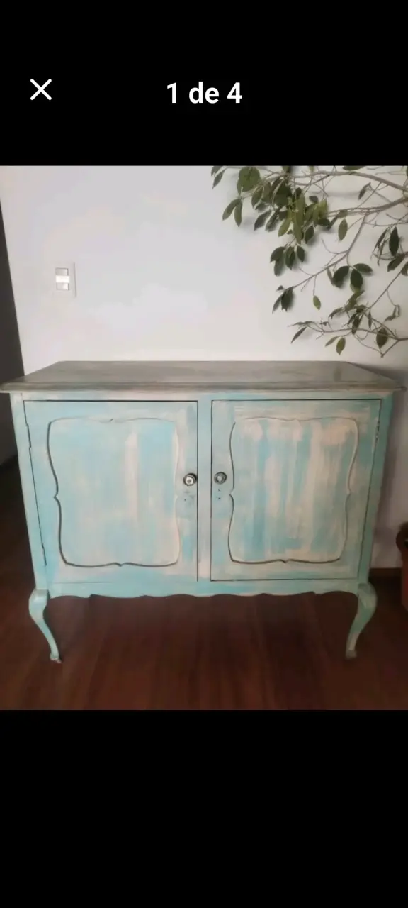 Mueble aparador arrimo  de madera rauli  patinado - 1