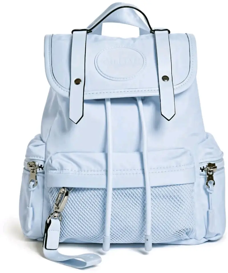 Mochila Guess celest con bolsillos y cierre seguro