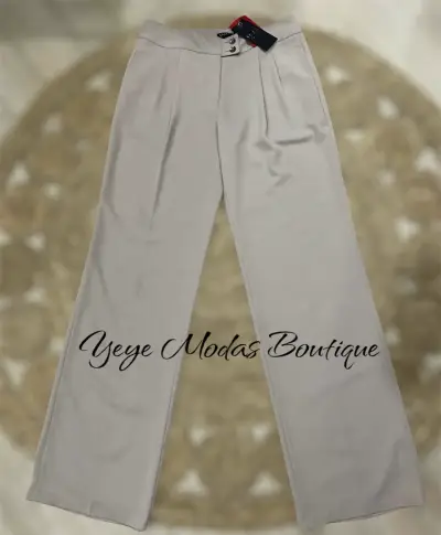 Pantalones de vestir beige para mujer - miniatura 2