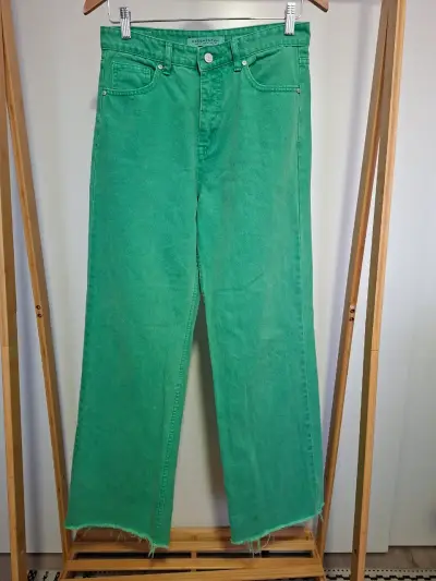 Jeans verdes anchos para mujer Basement 40 - miniatura 1